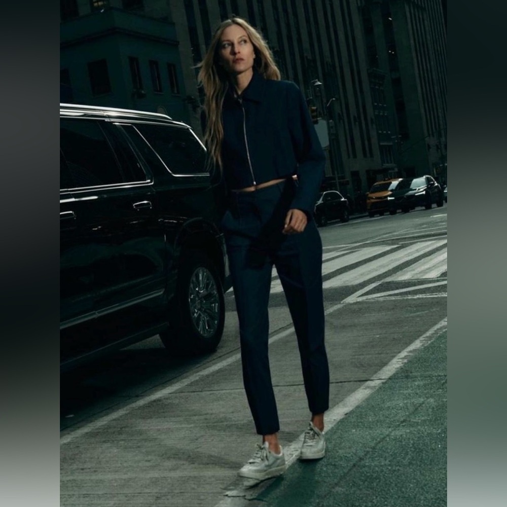 Zara Navy Blue Pants & Jacket Set - Picture 2 of 7